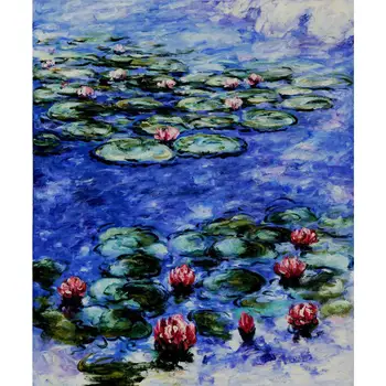 Картини на Клод Моне върху платно с маслени бои, изображение на водни лилии се Превръща в картина на ръчно рисувани за нов стенен декор трапезария