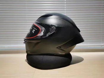 Каска с пълно лице, матиран черен мотоциклет шлем с пълно лице, каска за езда, авариен каска