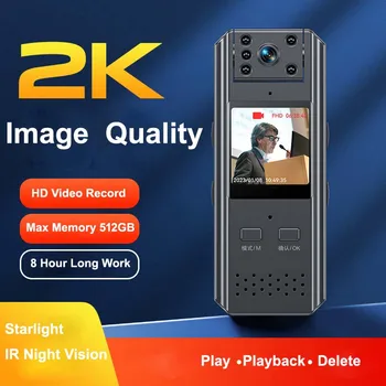 Качество на Изображението E780 2K HD ВИДЕОНАБЛЮДЕНИЕ Body Chest Camera Полицейска Мини IR камера за Нощно Виждане, Със Защита От разклащане, Одноклавишный видео Рекордер, видео Камера