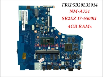 Качеството NM-A751 за Lenovo Ideapad 310-15ISK дънна Платка на лаптоп FRU: 5B20L35914 SR2EZ I7-6500U DDR3L 2 GB GPU 4 GB RAM Тестван