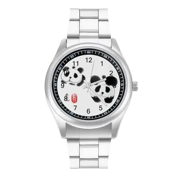 Кварцов часовник Panda Стоманени Снимка ръчен часовник Момиче Spring Реколта ръчни часовници с високо Качество