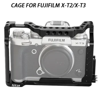 Клетка Nitze за Fujifilm X-T2/X-T3 със Скоба за кабел HDMI, Вграден Стабилизатор за Камера Arca Plate, Клетка за Филма