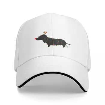 Коледна бейзболна шапка Dachshund в стил хип-хоп, аниме, шапка за голф, солнцезащитная шапка с защита от uv, мъжки и дамски