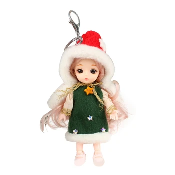 Коледна кукла ключодържател сладка малка Червена шапка за момичета ключодържател плюшено висулка украшение H055