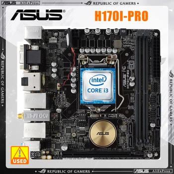 Комплект дънната платка ASUS H170I-PRO LGA 1151 Подходящ за комбинация на дънни платки Core i7/i5/i3 USB3.0 M. 2 SATA3 i3 CPU 6100