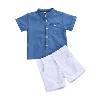 Комплекти дрехи за малки момчета FOCUSNORM, однобортные ризи с къс ръкав, потници, шорти, 2 бр.