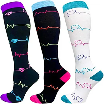 Компресия чорапи Дамски мъжки чорапогащи за джогинг, колоездене, маратон, футбол, чорапи за медицински сестри разширени вени
