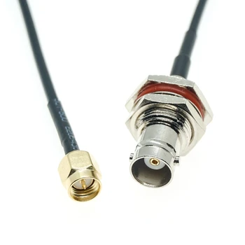Конектор SMA от щепсела до штекеру BNC Разъемная гайката на Конектора на преградата Адаптер RF-косичка Коаксиален удължителен кабел Rg174 Скок коаксиален кабел за удължаване