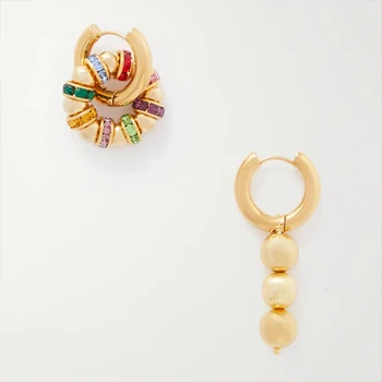 Корейски Дизайн, пъстри обеци за пиърсинг с цирконием, Модни очарователни обеци с естествени Перли, панделки за прегръдки от неръждаема Стомана, бижута