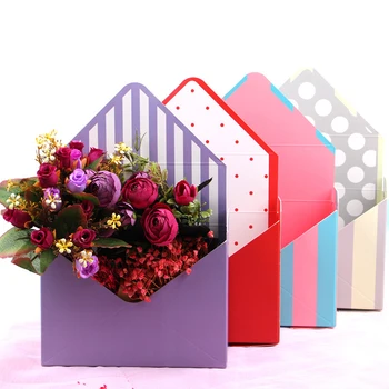 Креативна мини кутия във формата на плик, Цветен букет, подарък кутия, сгънати на ръка, корейски цвете, подарък кутия с цветя на Свети Валентин, цветя