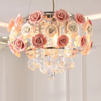 Кристални полилеи, красива керамика, таван в розово стил за спалнята, трапезарията, полилеи cristal art deco M