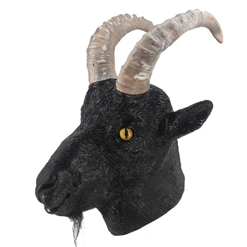 Латексова маска от коза, маски антилопа за костюмированной парти за Хелоуин, гумена маска за цялата глава животно