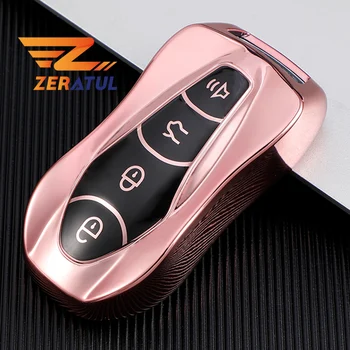 Лека Кола Дистанционно Ключ От TPU С Пълно Покритие За Geely Azkarra FY11 Atlas Pro New Emgrand GS X6 SUV EC7 Car Smart Key Shell Ключодържател
