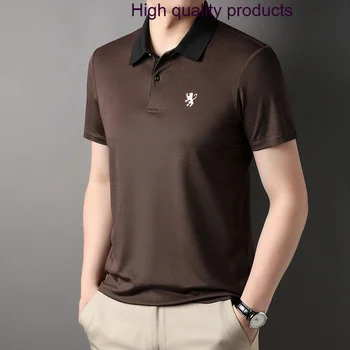 Летни мъжки ризи поло, голф игрища, луксозни памучни ежедневието на обикновен мъжки тениски с бродерия, мъжки тениски, 3XL