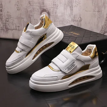 Луксозен дизайнерски мъжки ежедневни обувки на въздушна възглавница бяло, модерни, универсални класически спортни обувки за ходене, Zapatos