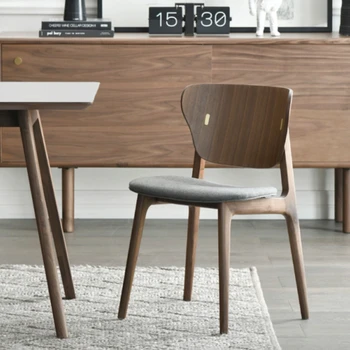 Луксозен стол за хранене в скандинавски стил, хол, трапезария, облегалка за спални, дървени столове, Офис мебели Sillas De Comedor, хол, WXH35XP