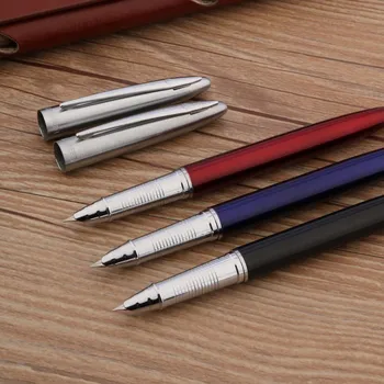 Луксозна писалка Hero 5016 от неръждаема стомана, червено-синя, с писалка базирани на върха, канцеларски материали, ученически пособия, мастило химикалки
