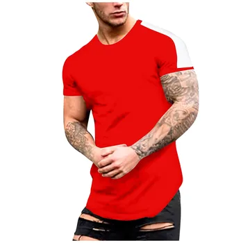 Лятна Мъжка Свободна Ежедневни тениска с кръгло деколте и Къси ръкави, Ризи с къс ръкав За Мъже, Върхове Y2k, Мъжки дрехи
