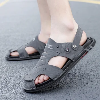 Лято 2023, Новост, Мъжки обувки Големи Размери, Градинска Мода Универсална Ежедневна Плажни обувки с Изрезки, Мъжки Sandalias Hombre