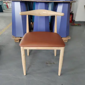 Мебели за трапезария метален възбудена стол изковаване на изкуството имитация на дървена подлакътник фабрика персонал трапезария железен стол
