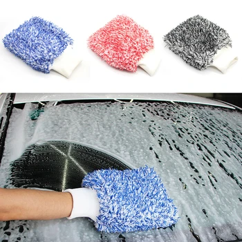 Мека ръкавица за почистване на автомобил, ультрамягкая рукавица от микрофибър, Лесно сохнущая рукавица за миене на автомобил, автомивка, рукавица за почистване на автомобили