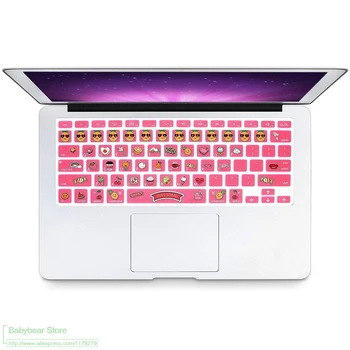 Мила е страхотна клавиатура с мультяшными животни, силиконова покритие за MacBook Air 13,3 за MacBook Pro 13 15 с сетчаткой или без нея