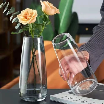 Минималистичен стил, Ins, Красива прозрачна стъклена ваза, скандинавски начало декор, Аксесоари За украса на стаята, Устройство за Аранжирането на цветя