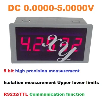 Многофункционален Волтметър за постоянен ток 0-5,0000 В, машина за висока точност Цифрова led Волтметър С Последователни алармата RS232, Тестер за Напрежение