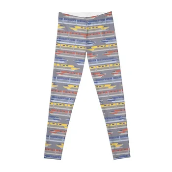 Многоцветни монорельсовые път (ретро-полутонове Mark I) Гамаши женски гамаши, панталони, спортни панталони