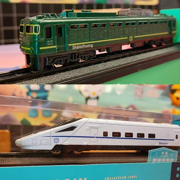 Модел на колата от сплав, имитирующая влак, високоскоростен железопътен транспорт Harmony, зелен Кожен влак, колекция от детски играчки, метална украса модел