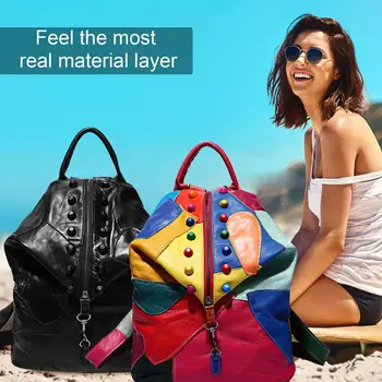 Модерна дамска чанта-тоут от изкуствена кожа, раница за пътуване, многофункционална чанта и чанта през рамо, за походи за пазаруване