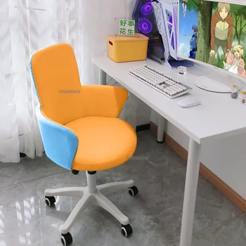 Модерната мебел, кожени офис столове за офис момичета, удобен стол за тоалетка маса, компютърно стол с въртяща се облегалка, лифт за спални