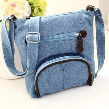 Модерни сини дънкови Чанти през рамо, дамски мъжки чанти, класическа европейска дамска чанта-месинджър, джобни каубойски чанти голям капацитет