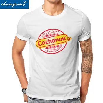 Мъжка Тениска с логото на Pig Cochonou, реколта тениска, Тениски с къс ръкав и кръгло деколте, 100% памук, идея за подарък, върхове