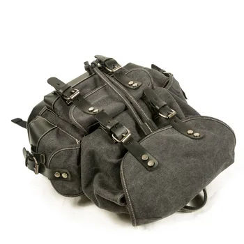 Мъжки ежедневни студентски чанта на рамото голям капацитет, пътен раница, холщовая кожена чанта за катерене, военен раница
