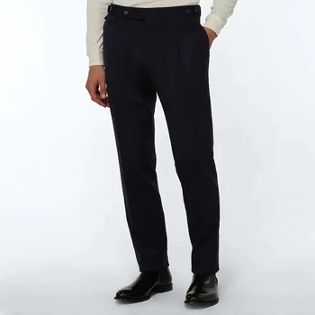 Мъжки костюми, панталони с прав штанинами, пролет-есен нова модна тенденция, тънки стрейчевые тъмни панталони голям размер
