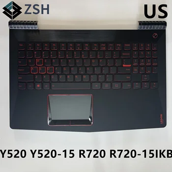 НОВА американска за лаптоп Lenovo Legion Y520 R720 R720-15IKB R720-15 US клавиатура с подсветка за лаптоп със стойка за ръце