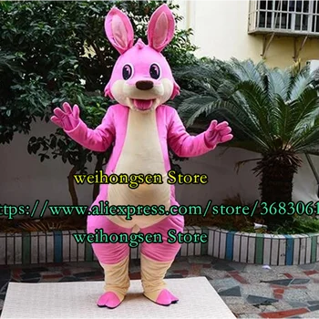 Нов индивидуален розов костюм талисман Кенгуру, набор от герои от анимационни филми, празнична парти, банкет, ролева игра, подарък за възрастни, Размер на 176