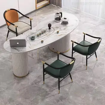 Нова, модерна китайски стол за хранене, за Чай стол, Майсторски стол, Лесно Луксозен кожен стол за почивка, Чай кафе, Офис чай