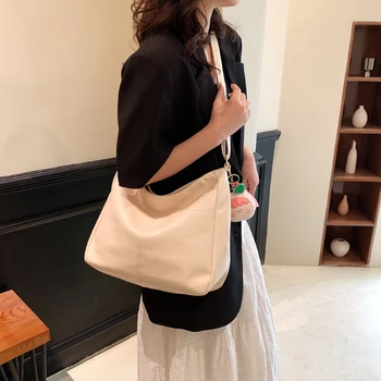 Нова тенденция, дамска мода, голям голям чанта през рамо за крайградски пътувания, ежедневни проста жена однотонная чанта-тоут