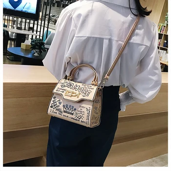 Нови модни мини чанта през рамо за жени, реколта висококачествени чанти с цип, дамска чанта с капак, черен чантата си на рамо, чантата