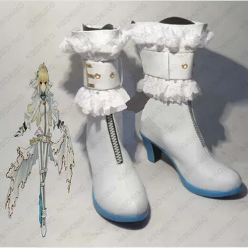 Нови обувки за cosplay Съдбата Extra FateExtra СМС Saber Bride ver, обувки patry, ушити специално