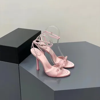 Нови пикантен дамски сандали на висок ток, лятна модна тенденция, удобни обувки с отворени пръсти, дамски обувки за джаз танци на висок ток, по-големи размери