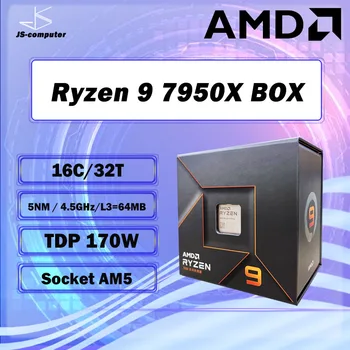 Новият AMD Ryzen 9 7950X R9 7950X BOX 100-100000514 4,5 Ghz 16-ядрени 32-стрийминг процесора Обявил 5 нм Zen4 170 W Конектор AM5 LGA1718 Без вентилатор