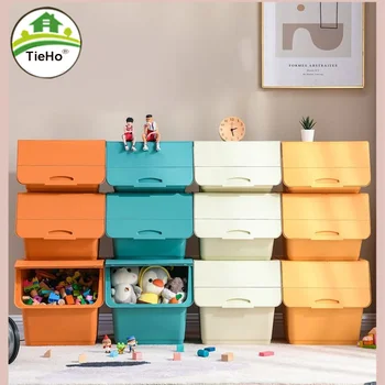 Новият Скандинавски кутия за съхранение на детски играчки, домакински голям пластмасов многофункционален шкаф за съхранение, Штабелируемый сортиране шкаф за съхранение