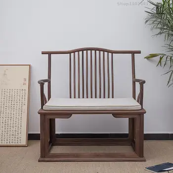 Новият китайски стил, майстор на стол от стария Бряст, кръг стол от масивна дървесина, Старинен стол, за да победи, Черен орех, официален стол за шапки, Чайна