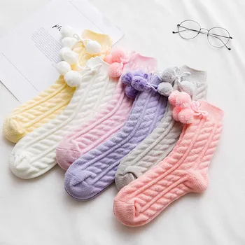 Новост 2019 г., хит на продажбите, есенно-зимните сладки женски вълнени чорапи, дебела обикновена прекрасни памучни чорапи до глезена, подаръци за момичета, студентски чорапи