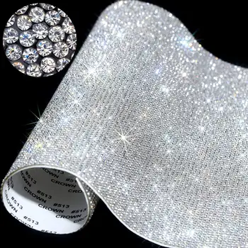 Няколко размера на Бял кристал Стикер с кристали Самозалепващи етикети с кристали за бижута ръчно изработени бижута