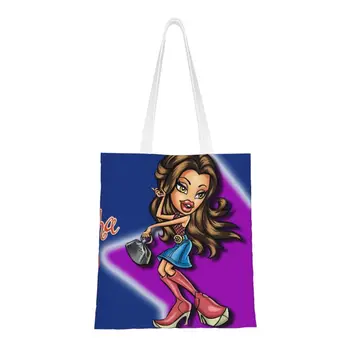 Обичай холщовые чанти за пазаруване Bratz Rock Angelz, женски миещи чанти за пазаруване от аниме-сериали, чанти за пазаруване