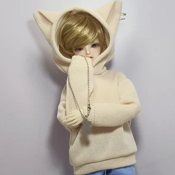 Облекло за кукли BJD 1/4 размер, модерен пуловер с кошачьими уши, сладък и гъвкав, аксесоари за кукли 1/4 размери (4 цвят)